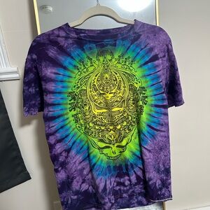 Port and Company Tie-Dye Purple and Green Tee